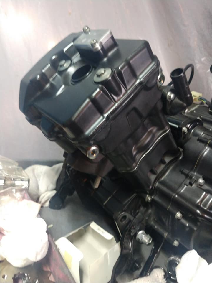 Fully assembled CBR300R 286cc engine ready to install into the Honda Grom — complete with head, cams, and all accessories